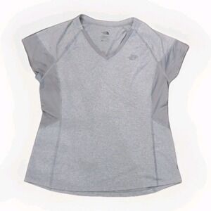 The North Face Womens Size L Gray FlashDry Active T Shirt Top Activewear Workout